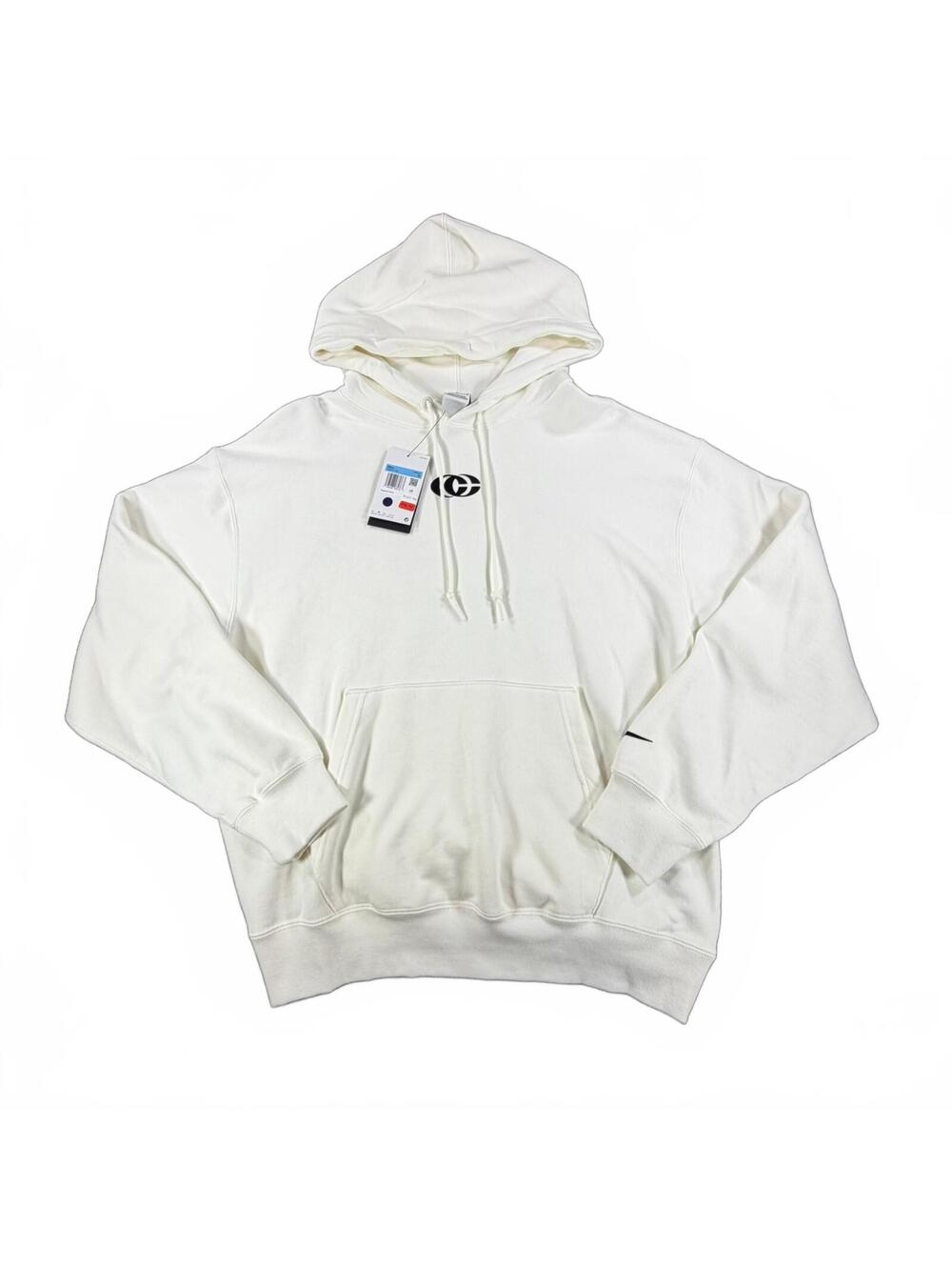 Nike Men's Caitlin Clark White Pullover Hoodie Loose Fit Fleece Size M NWT